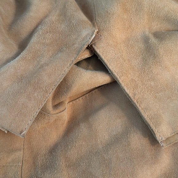 Theory 100% Leather/Suede honey colored shirt - Picture 5 of 11
